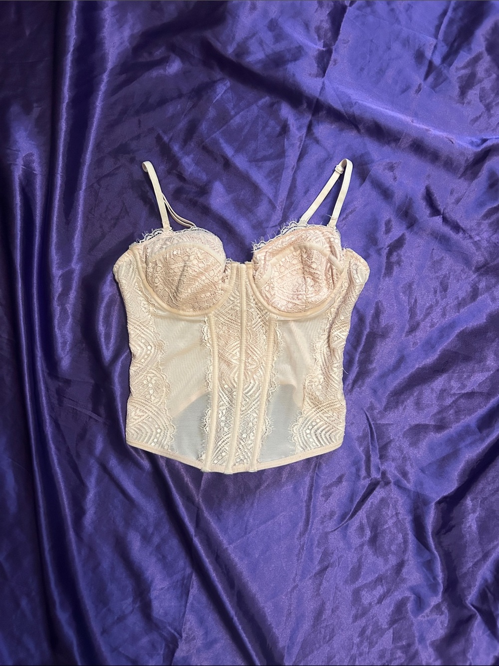 Garage Pale Pink Strapless/With Straps Corset Top
